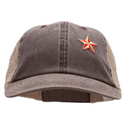 Embroidred Nautical Star Patched Washed Trucker Cap