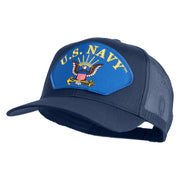 U.S. Navy Eagle Blue Patched Solid Cotton Twill Mesh Prostyle Cap - Navy OSFM