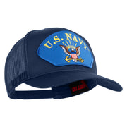 U.S. Navy Eagle Blue Patched Solid Cotton Twill Mesh Prostyle Cap - Navy OSFM