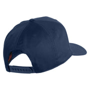 USA Flag Fire Silver Red Patched Solid Cotton Twill 5 Panel Prostyle Snap Cap - Navy OSFM