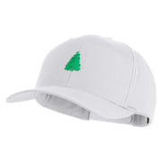 Pine Tree Patched Retro Cotton Blend Snapback Cap - White OSFM