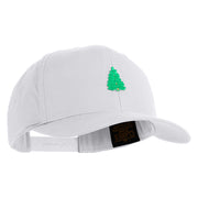 Pine Tree Patched Retro Cotton Blend Snapback Cap - White OSFM