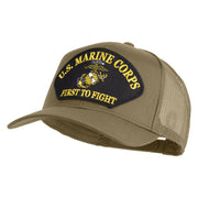 U.S. Marine Corps First to Fight Patched Solid Cotton Twill Mesh Prostyle Cap - Khaki OSFM
