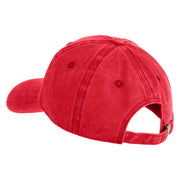 Large Multi-Colored Dragonfly Iron on Embroidery Patched Unstructured Pigment Dyed Cotton Cap - Red OSFM