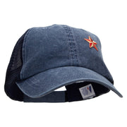 Embroidred Nautical Star Patched Washed Trucker Cap