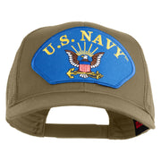 U.S. Navy Eagle Blue Patched Solid Cotton Twill Mesh Prostyle Cap - Khaki OSFM