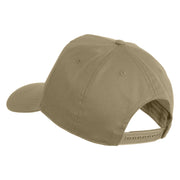 USA Flag Fire Silver Red Patched Solid Cotton Twill 5 Panel Prostyle Snap Cap - Khaki OSFM