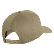 USA Flag Fire Silver Red Patched Solid Cotton Twill 5 Panel Prostyle Snap Cap - Khaki OSFM