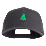 Pine Tree Patched Retro Cotton Blend Snapback Cap - Charcoal OSFM