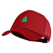 Pine Tree Patched Summer Foam Mesh Trucker Cap - Red OSFM