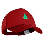 Pine Tree Patched Summer Foam Mesh Trucker Cap - Red OSFM