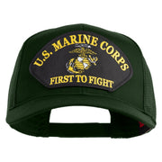 U.S. Marine Corps First to Fight Patched Solid Cotton Twill Mesh Prostyle Cap - Dark Green OSFM