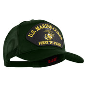 U.S. Marine Corps First to Fight Patched Solid Cotton Twill Mesh Prostyle Cap - Dark Green OSFM