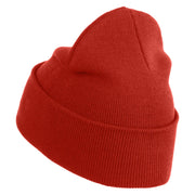 Lady Bug Iron on Patched 12 Inch Long Knitted Beanie - Rust OSFM