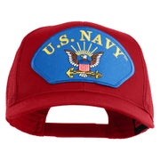 U.S. Navy Eagle Blue Patched Solid Cotton Twill Mesh Prostyle Cap - Red OSFM