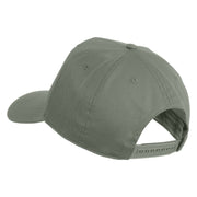 USA Flag Fire Silver Red Patched Solid Cotton Twill 5 Panel Prostyle Snap Cap - Grey OSFM