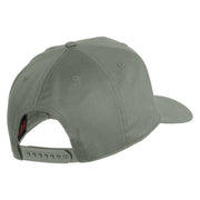 USA Flag Fire Silver Red Patched Solid Cotton Twill 5 Panel Prostyle Snap Cap - Grey OSFM