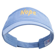 Nope Embroidered Pro Style Cotton Twill Washed Visor - Lt-Blue OSFM