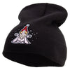 Cartoon Style Chirstmas Elf Embroidered 8 inch Acrylic Short beanie - Black OSFM