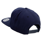 Flat Medical Embroidered Wool Blend Prostyle Snapback - Navy OSFM