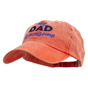 Dad is Awsome Embroidered Pigment Dyed Wash Cap - Orange OSFM