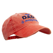 Dad is Awsome Embroidered Pigment Dyed Wash Cap - Orange OSFM