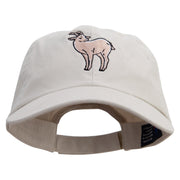 Goat Embroidered Low Profile Dyed Cotton Twill Cap - Putty OSFM