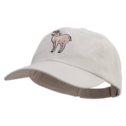 Goat Embroidered Low Profile Dyed Cotton Twill Cap - Putty OSFM