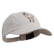 Goat Embroidered Low Profile Dyed Cotton Twill Cap - Putty OSFM