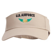 Air Force Embroidered Cotton Twill Sun Visor - Khaki OSFM