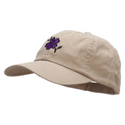 Mallow Flower Embroidered Low Profile Dyed Cotton Twill Cap - Khaki OSFM