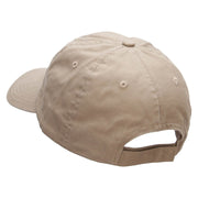 Mallow Flower Embroidered Low Profile Dyed Cotton Twill Cap - Khaki OSFM