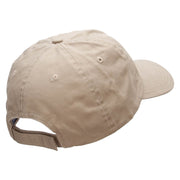 Mallow Flower Embroidered Low Profile Dyed Cotton Twill Cap - Khaki OSFM