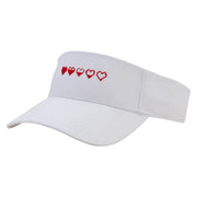 Health Points Embroidered Cotton Twill Sun Visor - White OSFM