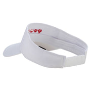 Health Points Embroidered Cotton Twill Sun Visor - White OSFM