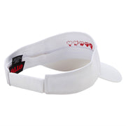 Health Points Embroidered Cotton Twill Sun Visor - White OSFM