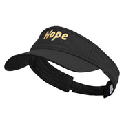 Nope Embroidered Pro Style Cotton Twill Washed Visor - Black OSFM