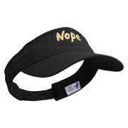 Nope Embroidered Pro Style Cotton Twill Washed Visor - Black OSFM