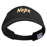 Nope Embroidered Pro Style Cotton Twill Washed Visor - Black OSFM