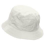 Mardi Maracas Embroidered Pigment Dyed Bucket Hat - White OSFM