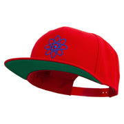 Flat Medical Embroidered Wool Blend Prostyle Snapback - Red OSFM