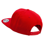 Flat Medical Embroidered Wool Blend Prostyle Snapback - Red OSFM