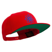 Flat Medical Embroidered Wool Blend Prostyle Snapback - Red OSFM