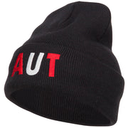 Austria AUT Flag Embroidered Long Beanie