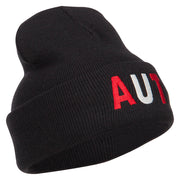 Austria AUT Flag Embroidered Long Beanie