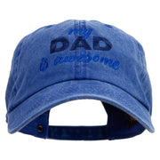 Dad is Awsome Embroidered Pigment Dyed Wash Cap - Royal OSFM