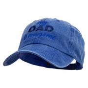 Dad is Awsome Embroidered Pigment Dyed Wash Cap - Royal OSFM