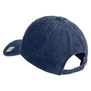 Once  A Marine Always a Marine Embroidered Washed Solid Pigment Dyed Cotton Twill Brass Buckle Cap - Navy OSFM