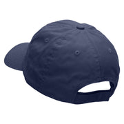 Mallow Flower Embroidered Low Profile Dyed Cotton Twill Cap - Navy OSFM