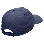 Mallow Flower Embroidered Low Profile Dyed Cotton Twill Cap - Navy OSFM